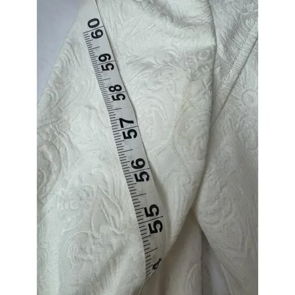 Y2k 2010 Cache Brocade Jacquard Floral Pantsuit Set Cream Zipper Blazer 0 Pant 4